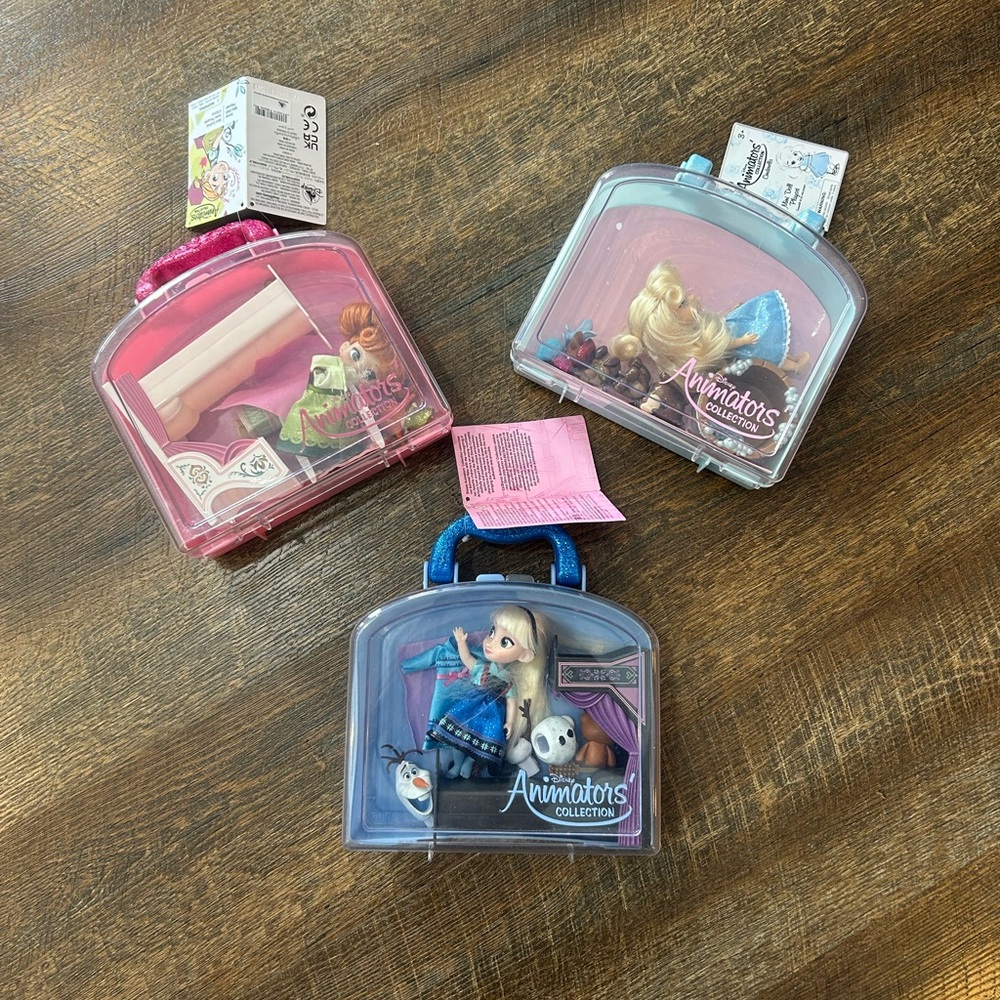 Disney Animators' Collection Mini Doll Trio - Pink, Blue, Clear